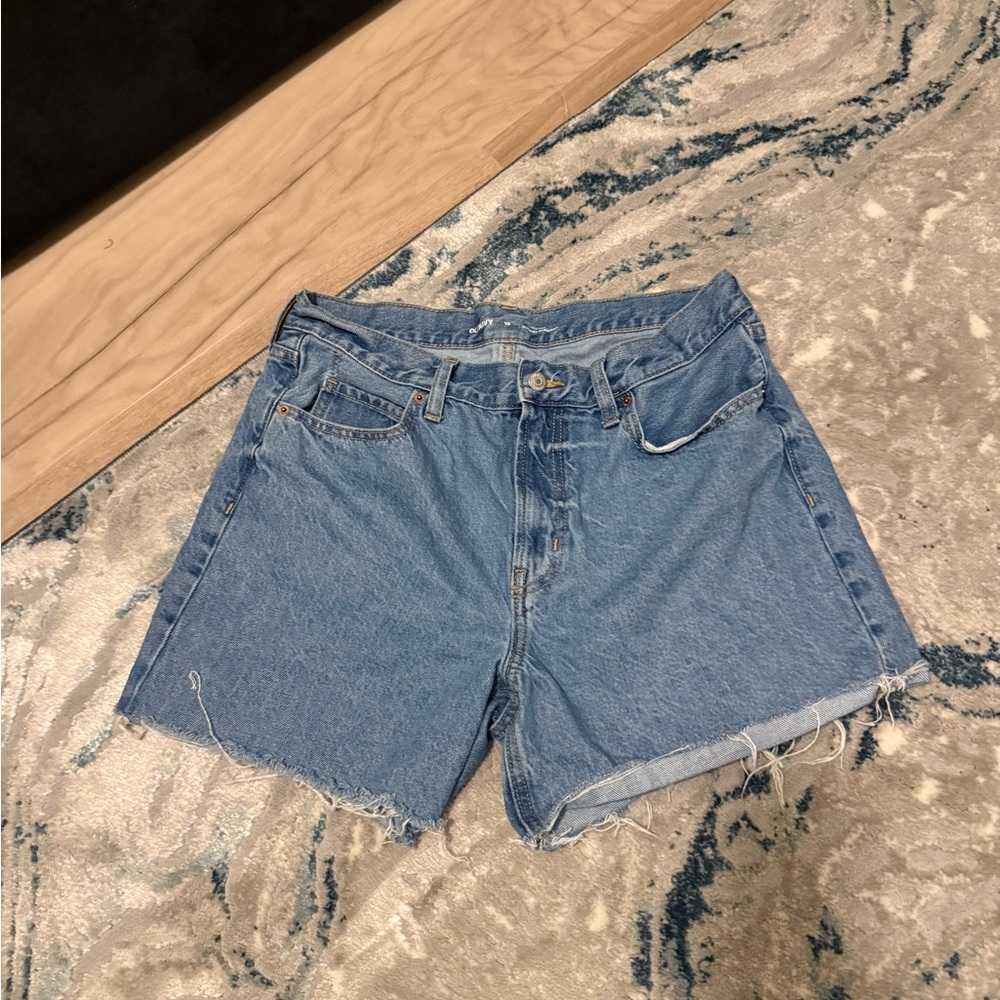 Old Navy High Waisted Slouchy Straight Cut off Blue Denim Shorts Sz.10